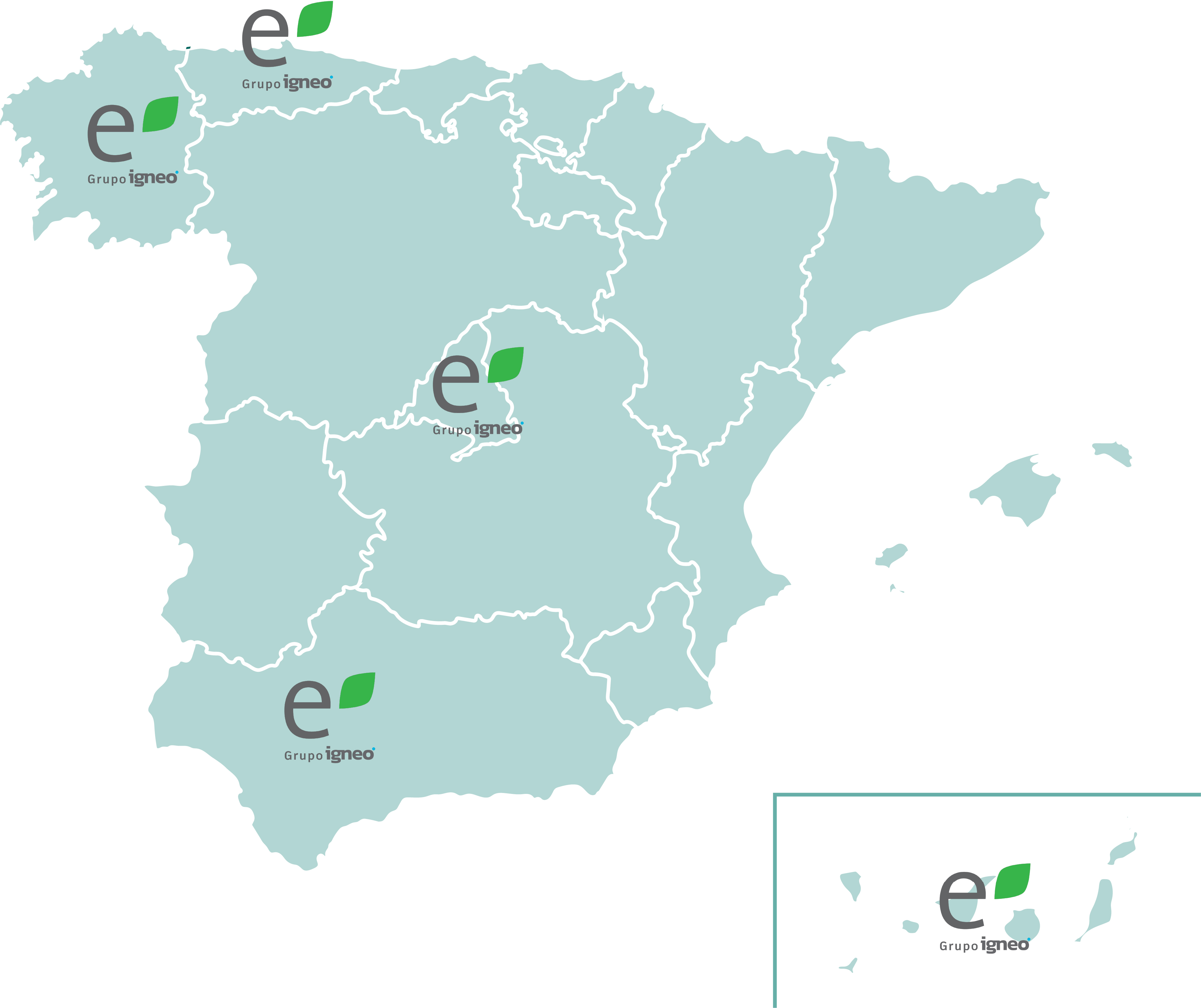 Mapa de la presencia de Emberiza en diferentes puntos de España